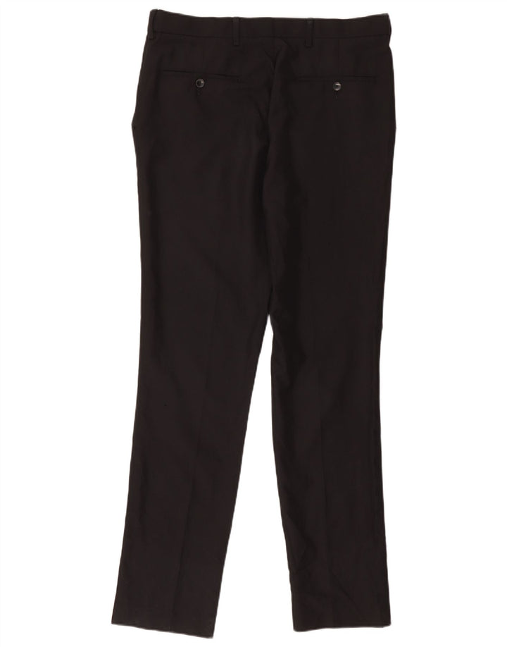 Marks & Spencer Pantalones chinos ajustados para hombre W34 L33 Poliéster negro