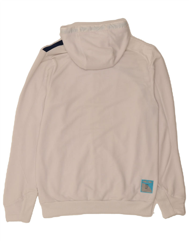 UMBRO Mens Graphic Zip Hoodie Sweater Large White Colourblock Polyester Vintage Umbro and Second-Hand Umbro from Messina Hembry 