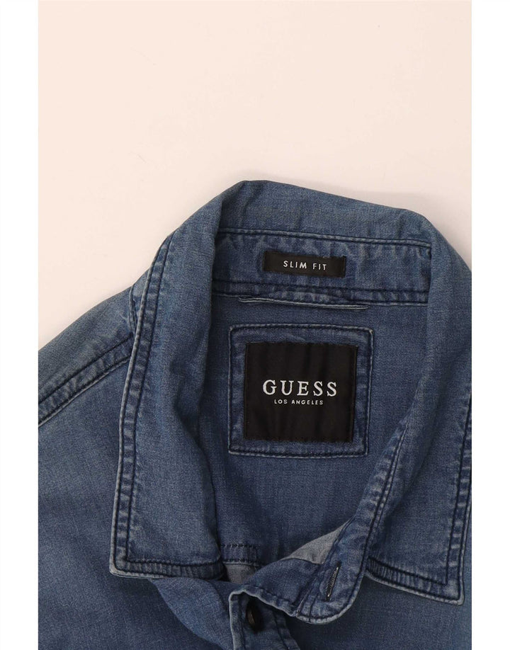 Guess Camisa Vaquera Slim Fit Azul Pequeño |