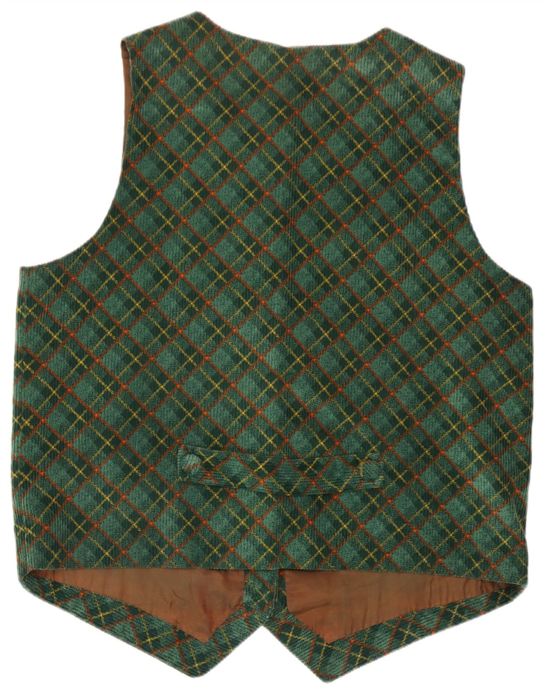 Chaleco vintage para mujer Reino Unido 16 cheque verde grande