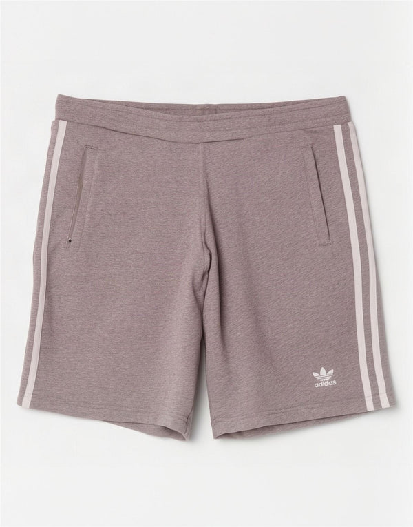 Pantalones cortos deportivos Adidas para hombre de algodón gris medio