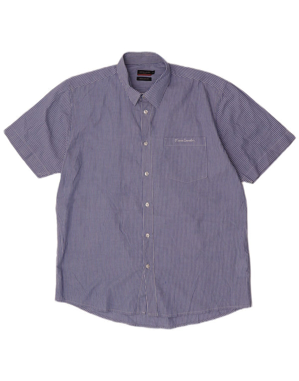 Camisa Pierre Cardin Hombre Manga Corta Regular Fit XL Azul Rayas Pintadas