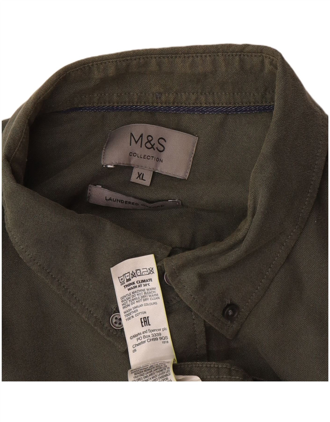 Marks & Spencer Camisa Hombre XL Caqui Algodón