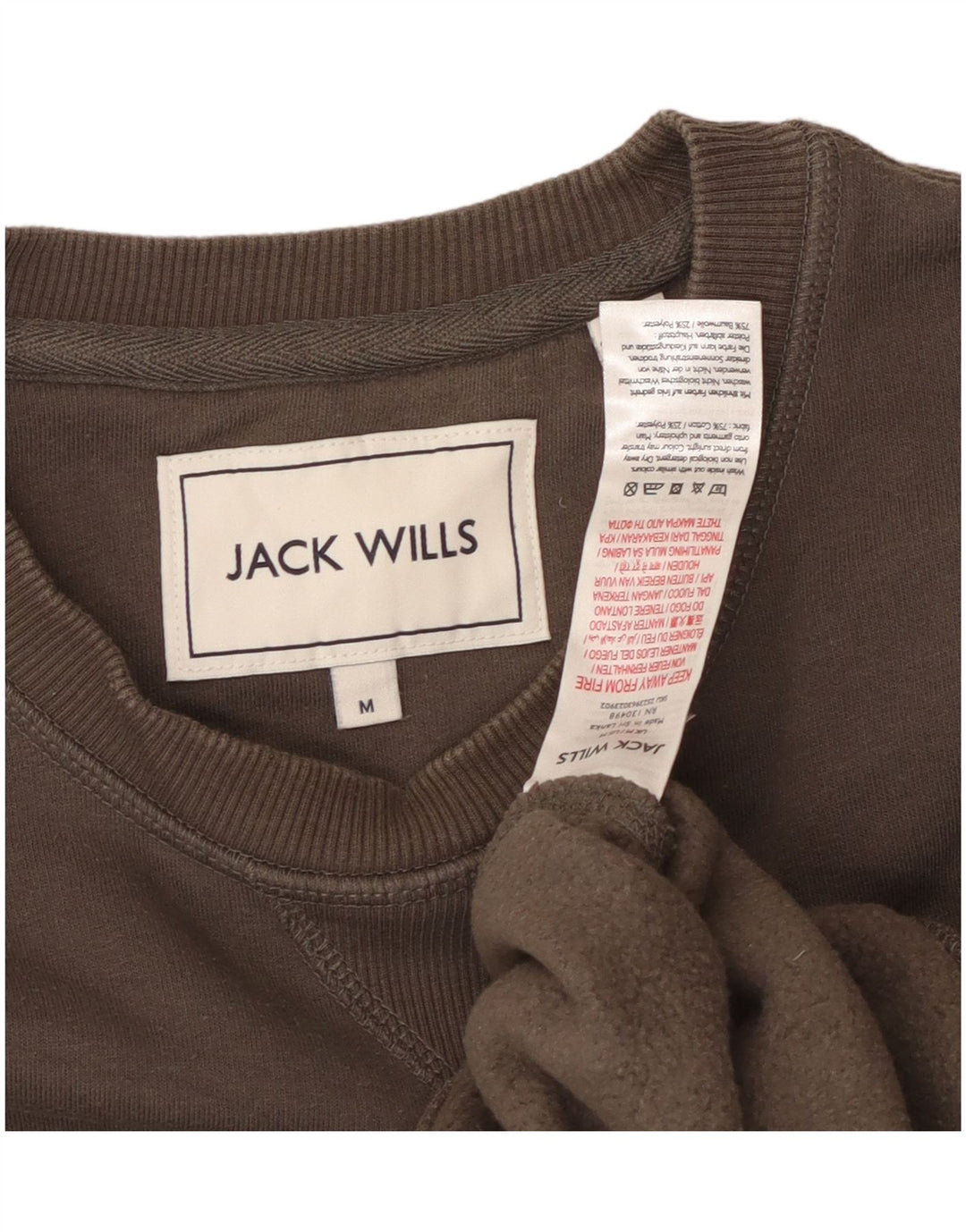 JACK WILLS Hombre Sudadera Jumper Algodón Marrón Medio