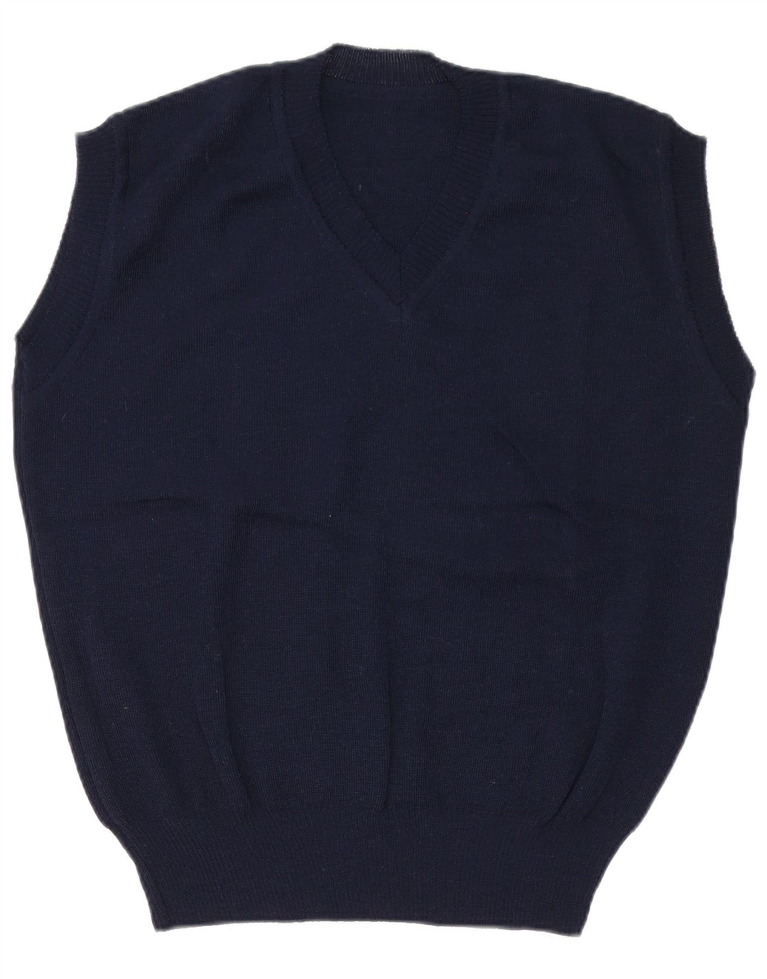 Vintage hombres chaleco camiseta sin mangas EU 50 medio azul marino poliacrílico