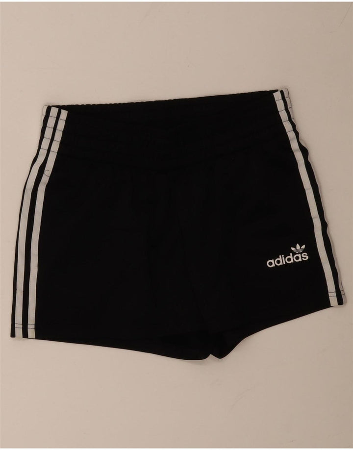 ADIDAS Pantalones cortos deportivos para mujer UK 12 Mediano Negro Poliéster