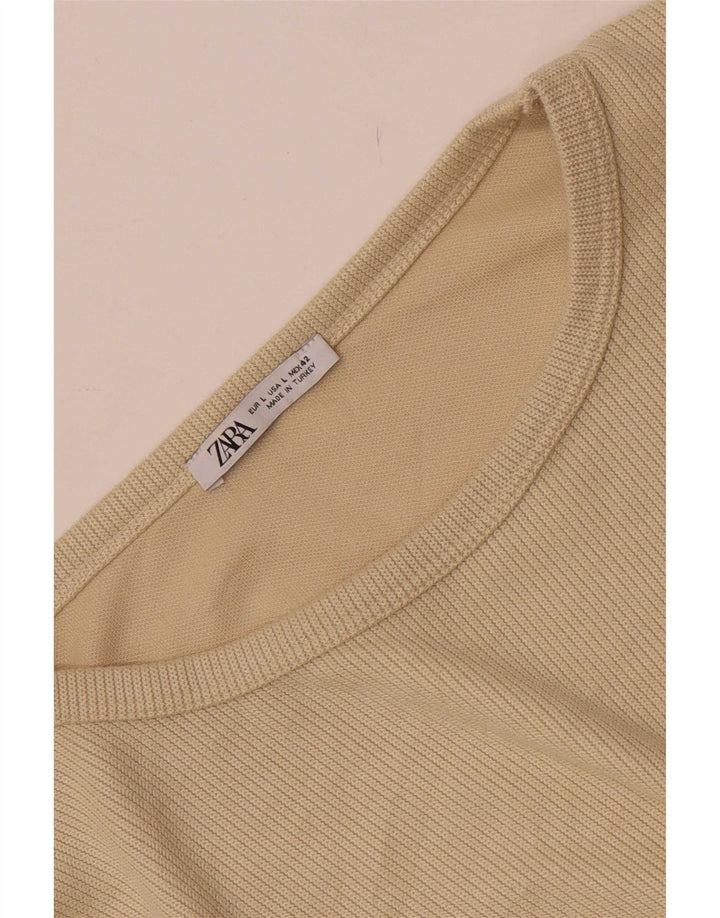 Zara Hombre Camiseta Holgada Manga Larga Grande Beige