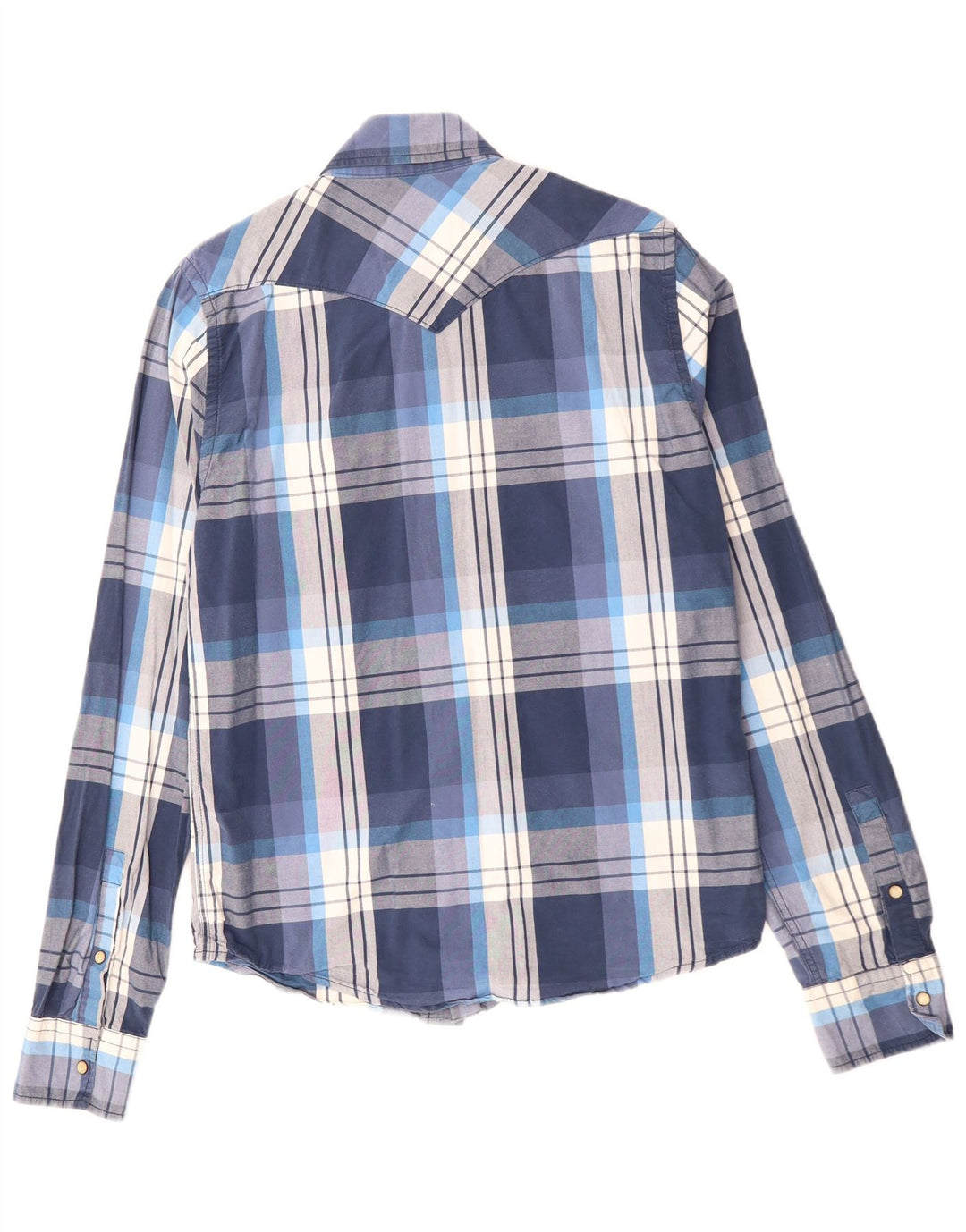 Camisa HOLLISTER para hombre grande de algodón a cuadros azul marino
