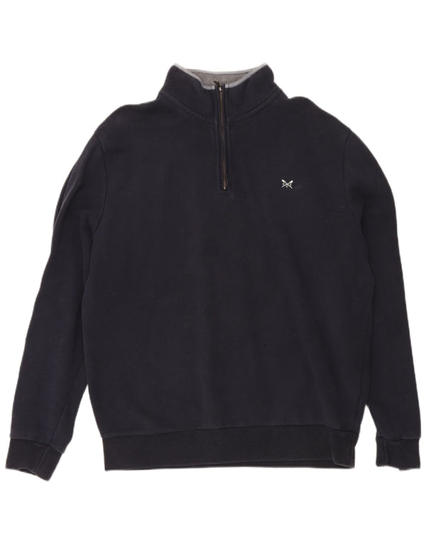 Crew Clothing Sudadera con cuello y cremallera para hombre Jersey XL Azul marino Algodón