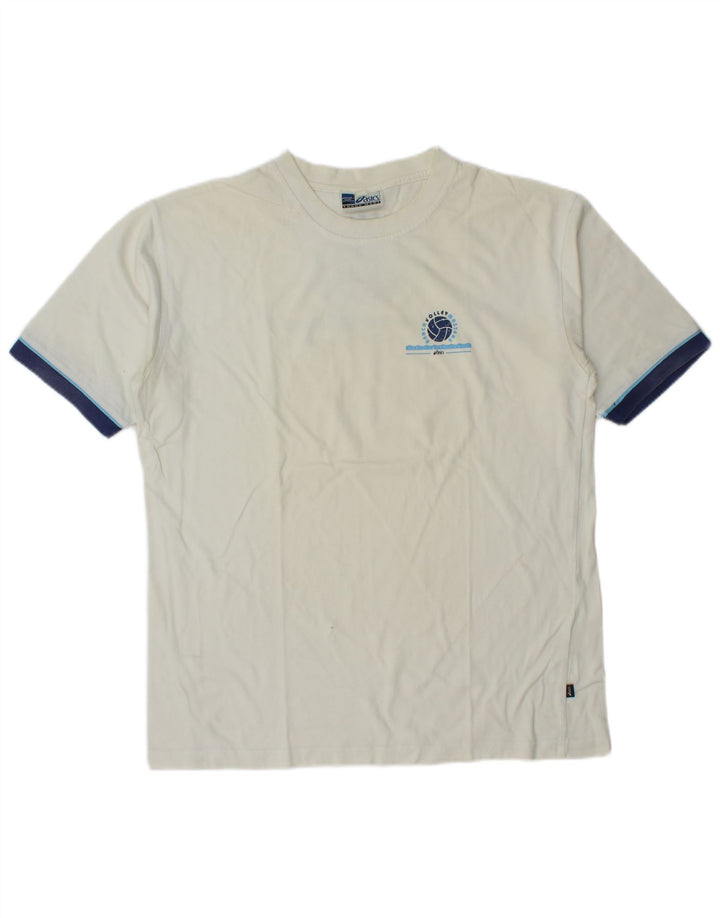 Asics - Camiseta gráfica para hombre, talla grande, color blanco, algodón