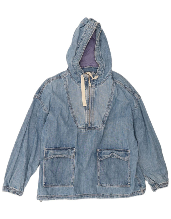 Gap - Chaqueta vaquera con capucha para mujer, talla grande, algodón azul