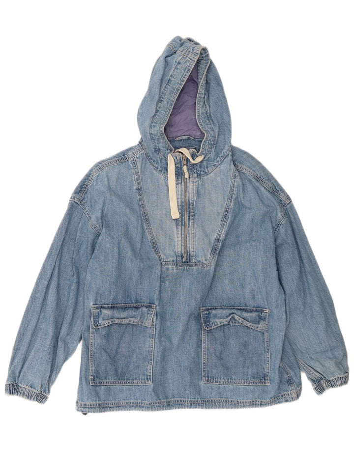 Gap - Chaqueta vaquera con capucha para mujer, talla grande, algodón azul