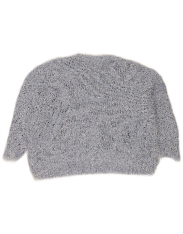 Marks & Spencer Jersey de cuello redondo para mujer UK 20 2XL Poliéster azul