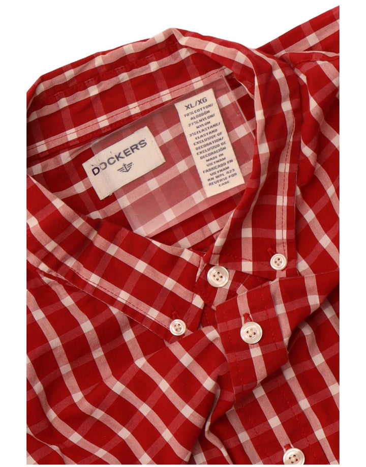Dockers Camisa Hombre XL Cuadros Rojos Algodón