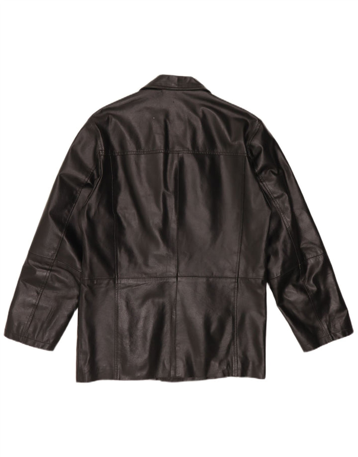 Chaqueta de cuero vintage para hombre Reino Unido 42 XL cuero negro