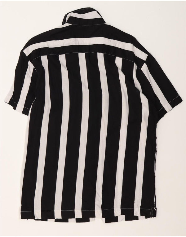 Camisa Jack & Jones Hombre Manga Corta Viscosa Rayas Negra Mediana