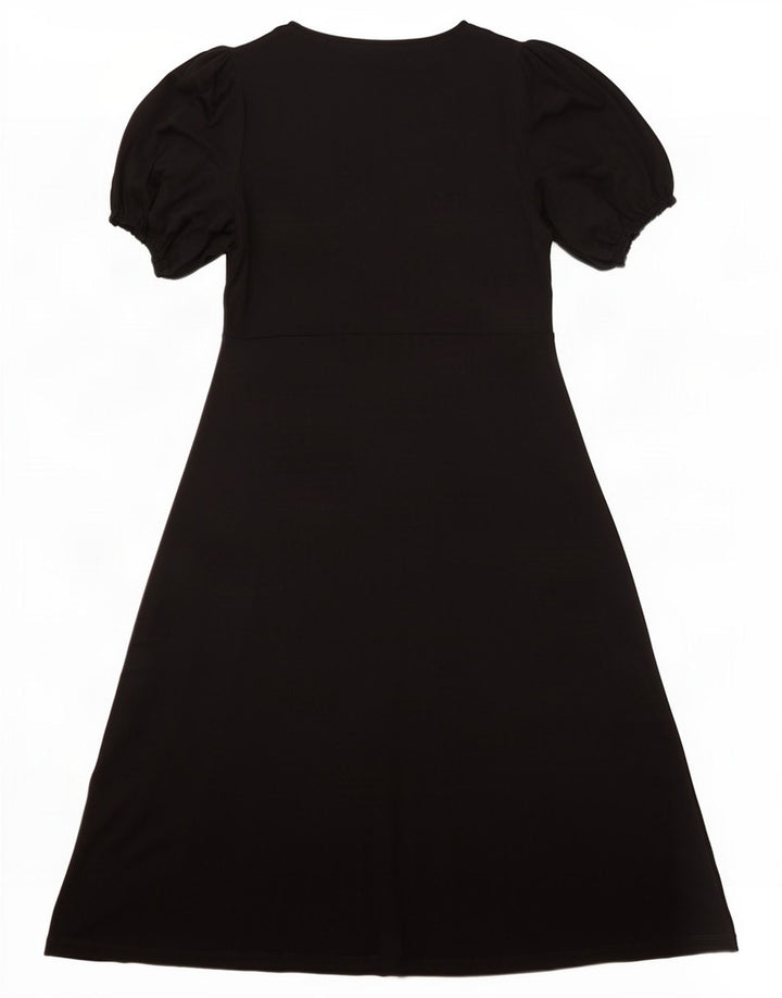 Marks & Spencer Vestido acampanado para mujer UK 42 Viscosa negra mediana