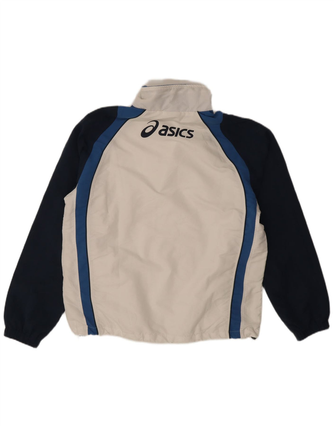 Asics Hombre Graphic Chándal Top Chaqueta Grande Blanco Colorblock Poliéster