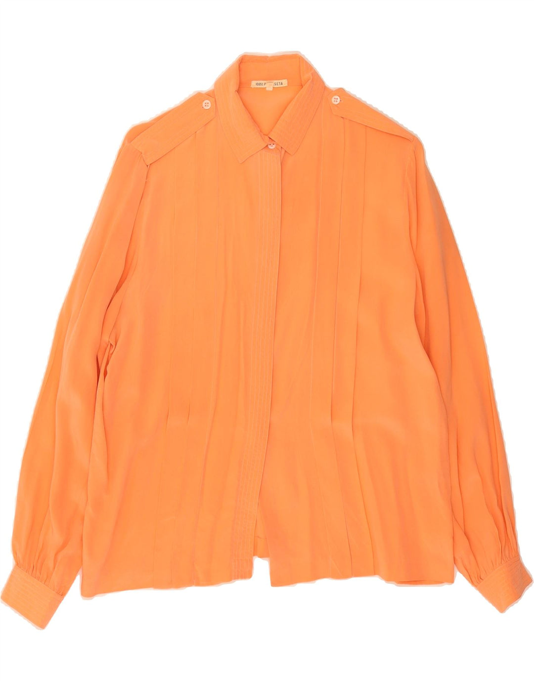 PURA SETA Womens Shirt Blouse EU 38 Medium Orange Silk Vintage Pura Seta and Second-Hand Pura Seta from Messina Hembry 