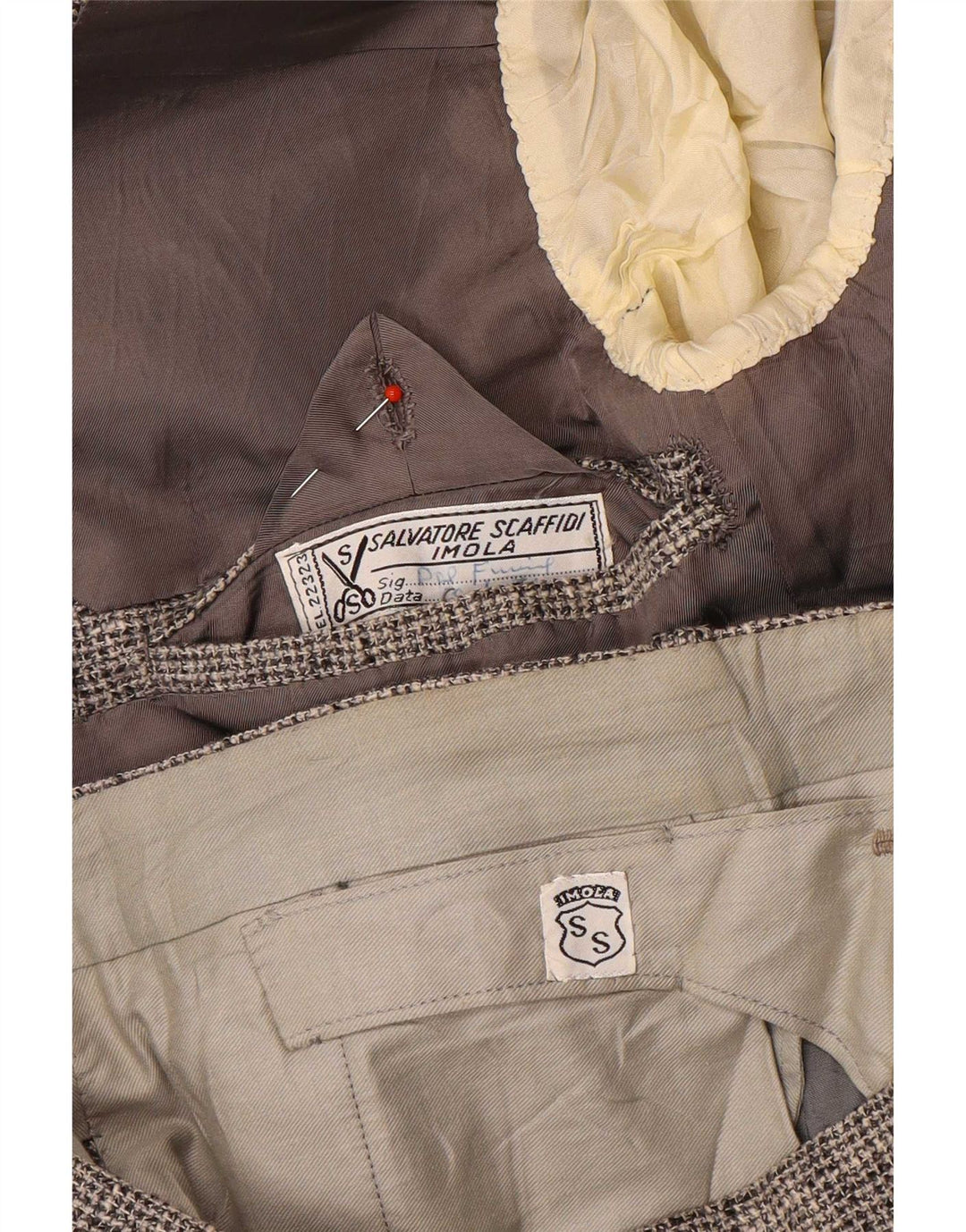 Vintage hombres 2 botones pieza traje Reino Unido 38 Medio W30 L34 Gris Flecked