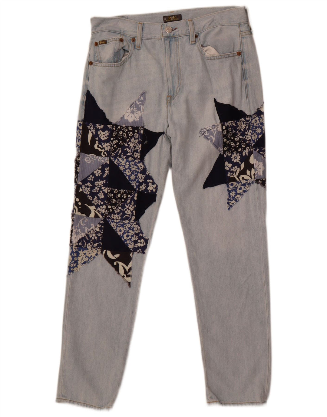 Vaqueros ajustados para mujer Polo Ralph Lauren W26 L28 Algodón azul patchwork