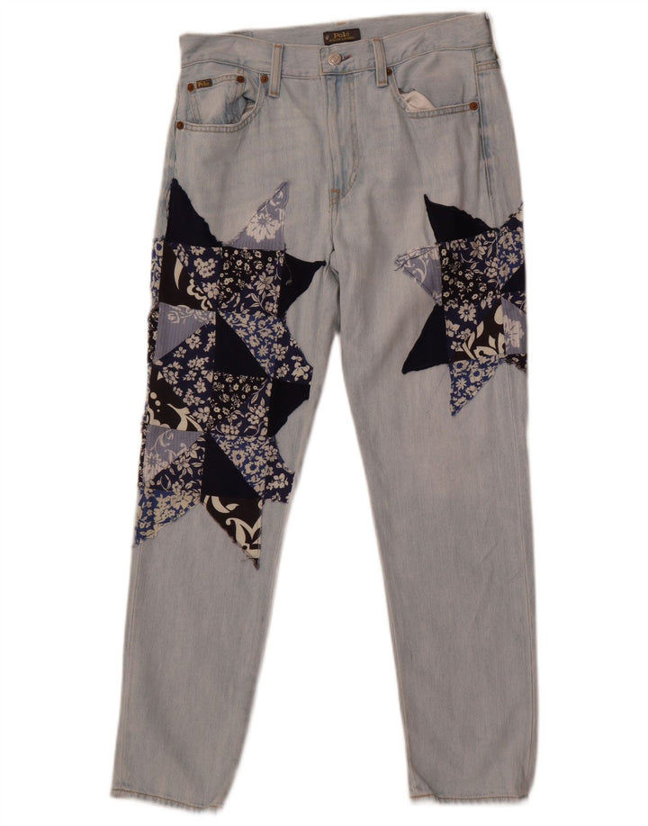 Vaqueros ajustados para mujer Polo Ralph Lauren W26 L28 Algodón azul patchwork