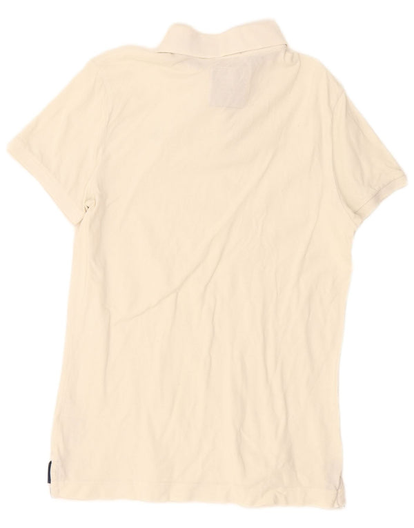 Abercrombie & Fitch Polo Músculo Para Hombre Grande De Algodón Blanco Roto