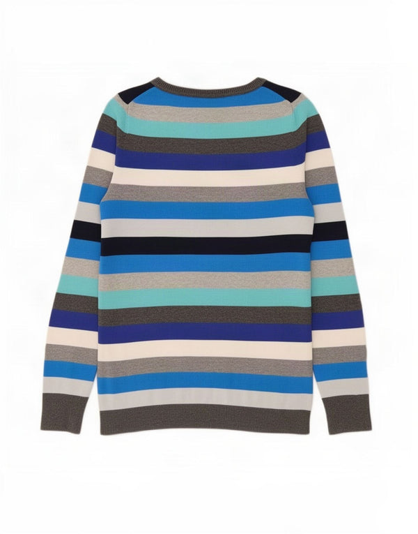 Gap Womens Boat Neck Jumper Sweater UK 12 Medium Blue Striped Cotton