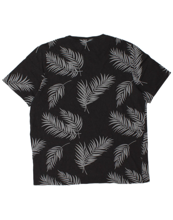 Puma - Camiseta para hombre, talla grande, algodón floral negro