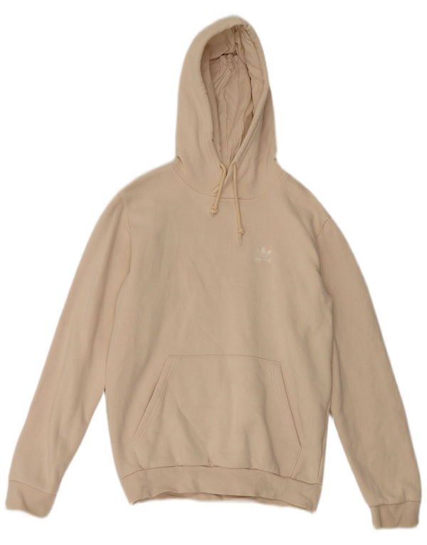 Adidas Mens Hoodie Jumper Small Beige Cotton