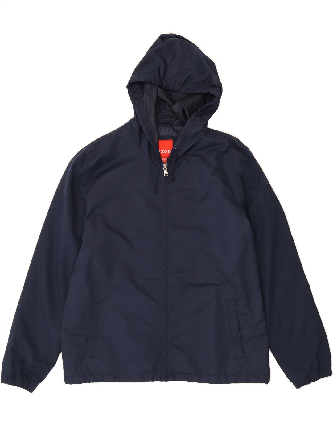 IZOD Mens Hooded Rain Jacket UK 42 XL Navy Blue Polyester Vintage Izod and Second-Hand Izod from Messina Hembry 