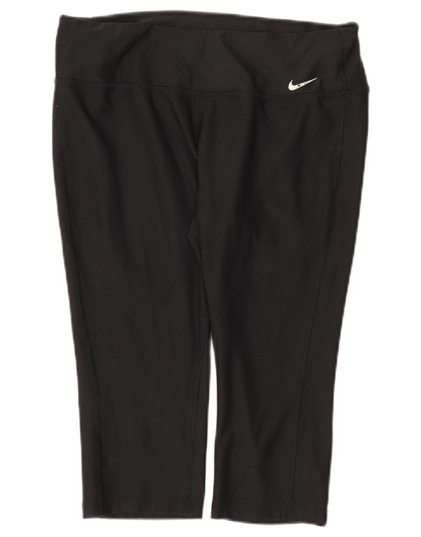 Nike Leggings Capri para Mujer UK 44 Grande Negro Poliéster Deportes