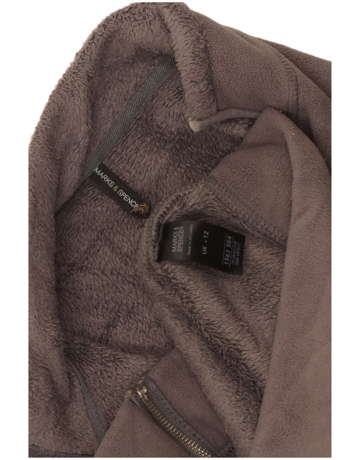 Marks & Spencer Chaqueta polar para mujer UK 12 Poliéster gris medio