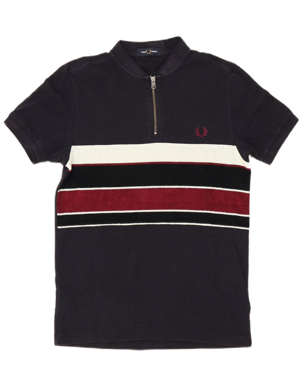 Polo Fred Perry Para Hombre Algodón Color Block Azul Marino Pequeño