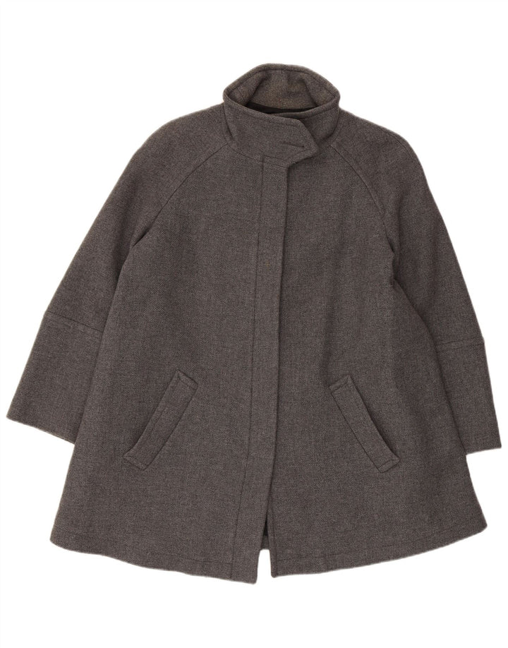 Zara Mujer Abrigo UK 46 Grande Lana Gris