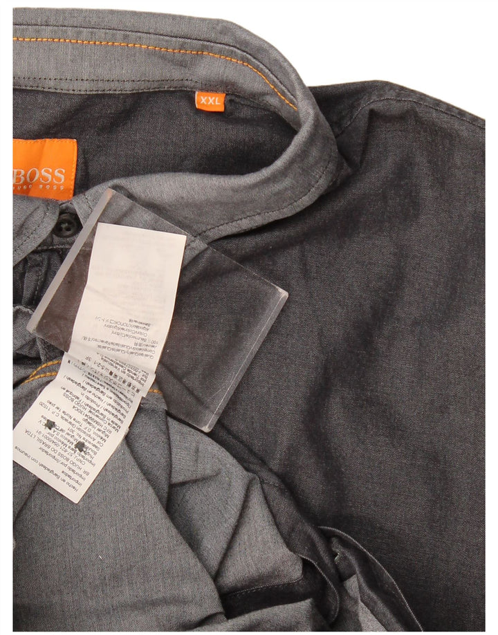 Camisa Hugo Boss Hombre 2XL Algodón Gris