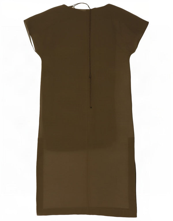 Zara Mujer Vestido Recto Extragrande UK 44 Medium Caqui