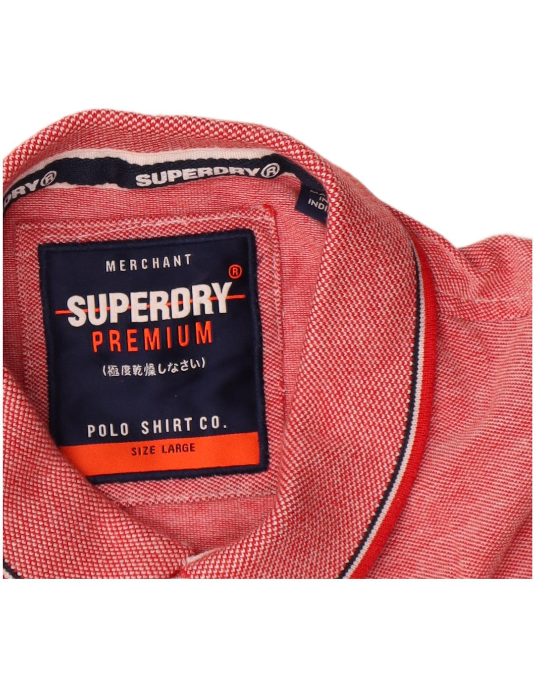 Superdry Polo para hombre de algodón moteado rojo grande