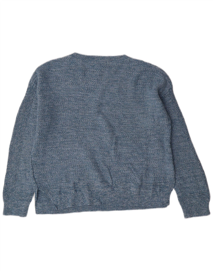 White Stuff Jersey de cuello redondo para mujer, talla 42, algodón azul medio