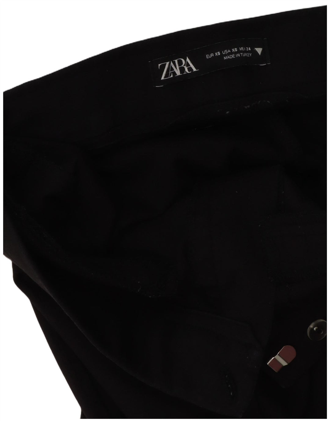 ZARA Mujer Pantalón Casual Bootcut XS W24 L25 Negro