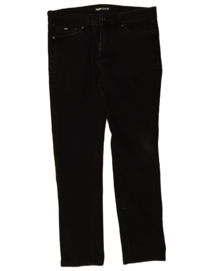 Vaqueros rectos para hombre Gas W34 L29 Algodón negro
