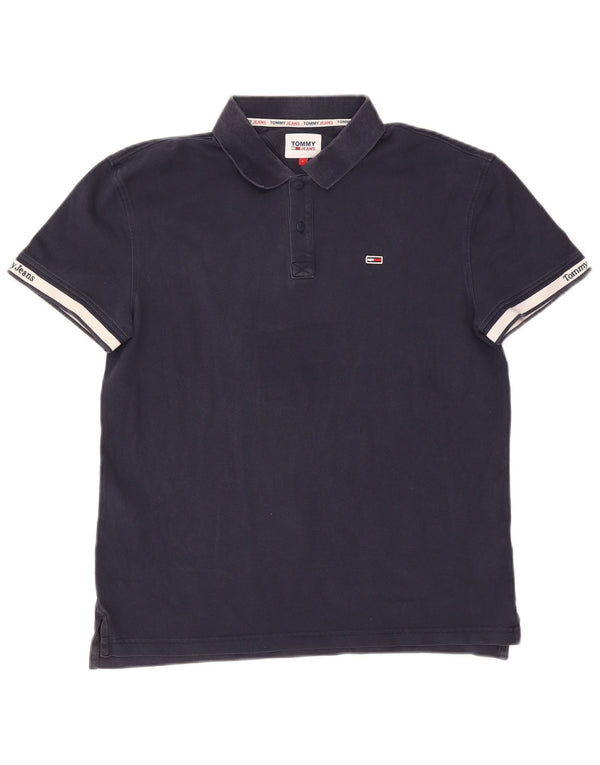 Polo Tommy Hilfiger para hombre de algodón con bloques de color azul marino grande