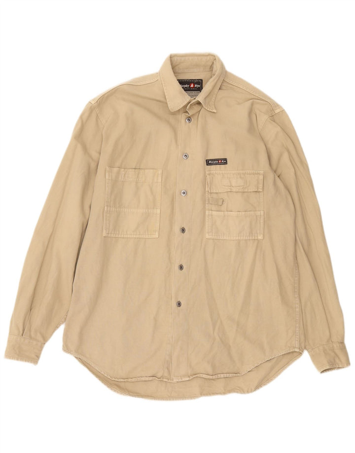 Murphy & Nye Camisa para hombre grande Beige