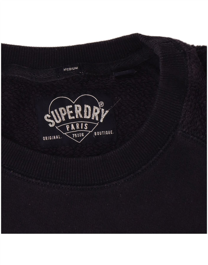 Superdry Sudadera Gráfica para Mujer Jersey UK 44 Mediano Azul Marino Algodón