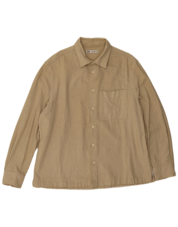 Zara Hombre Camisa XL Beige