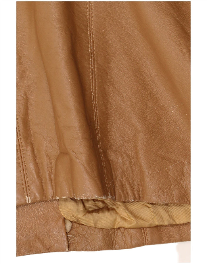 Chaqueta de cuero vintage para mujer IT 48 XL Cuero beige
