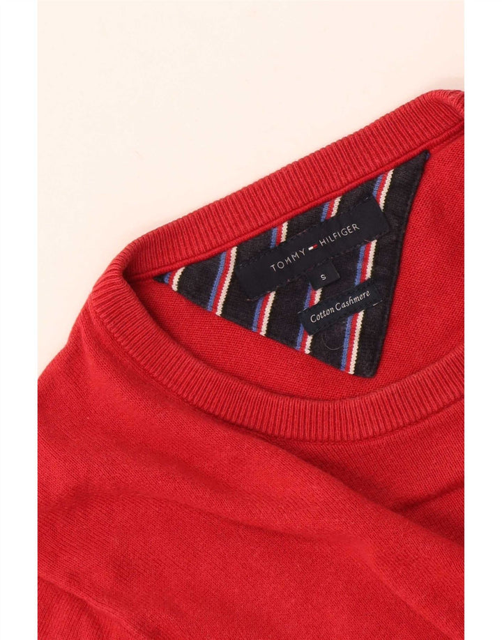 Tommy Hilfiger Jersey de cuello redondo para hombre pequeño de algodón rojo
