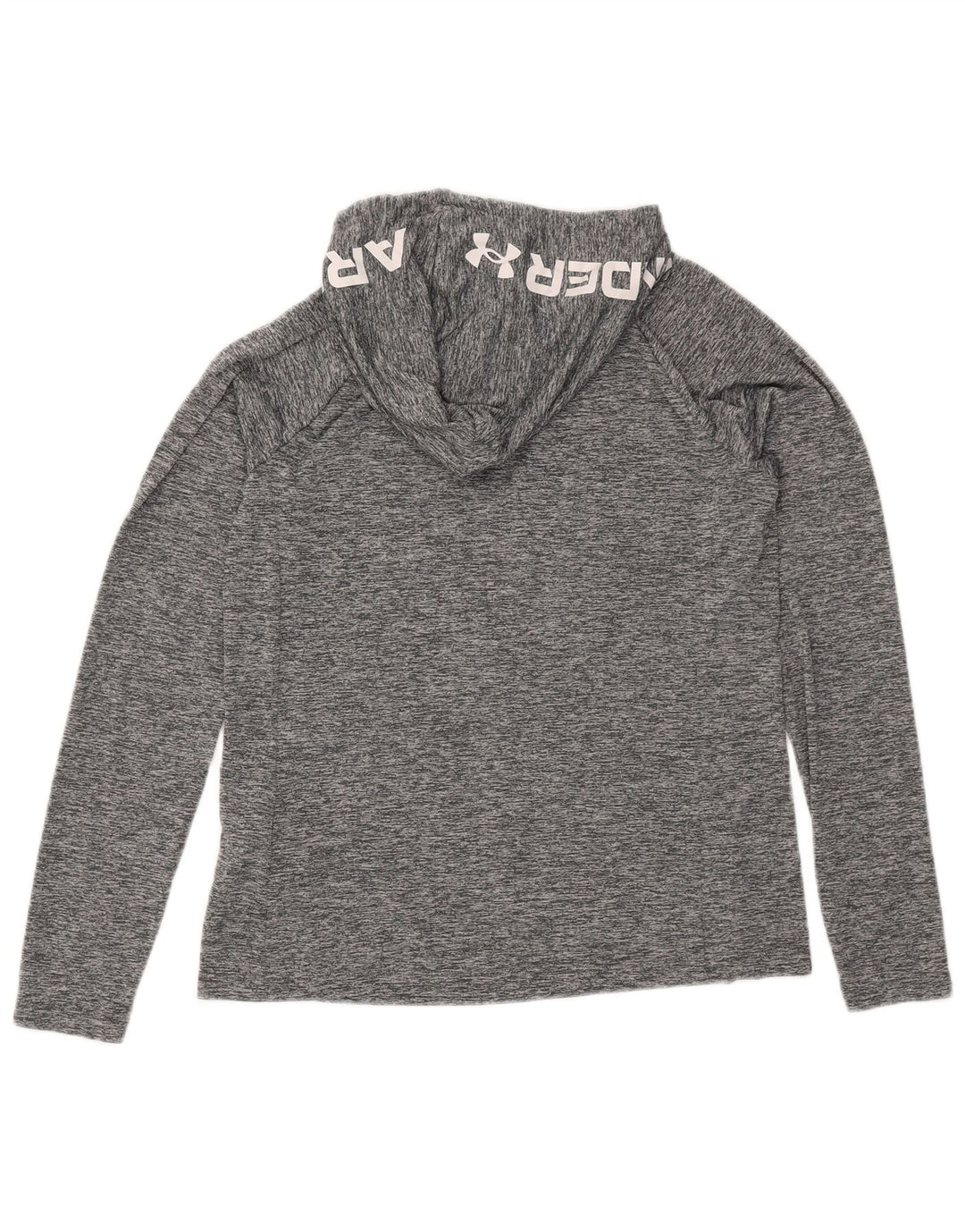 Under Armour Camiseta con capucha y gráfico de manga larga con estampado gris medio para hombre