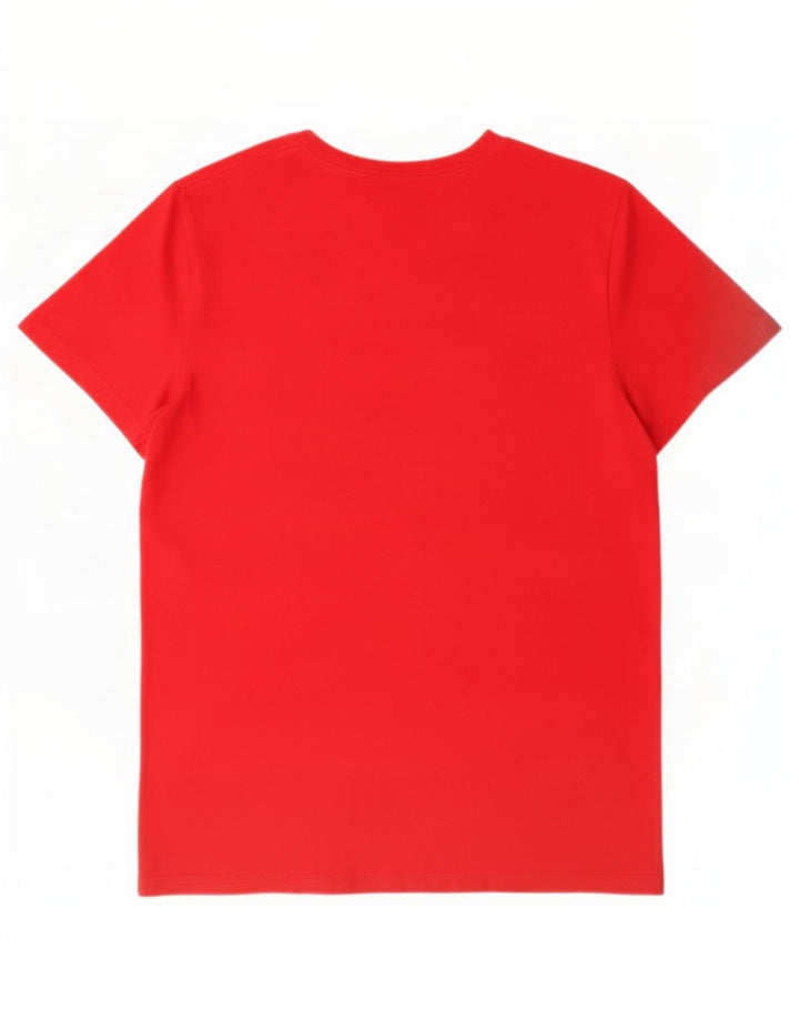 Hollister Hombre Camiseta Gráfica Top Algodón Rojo Mediano