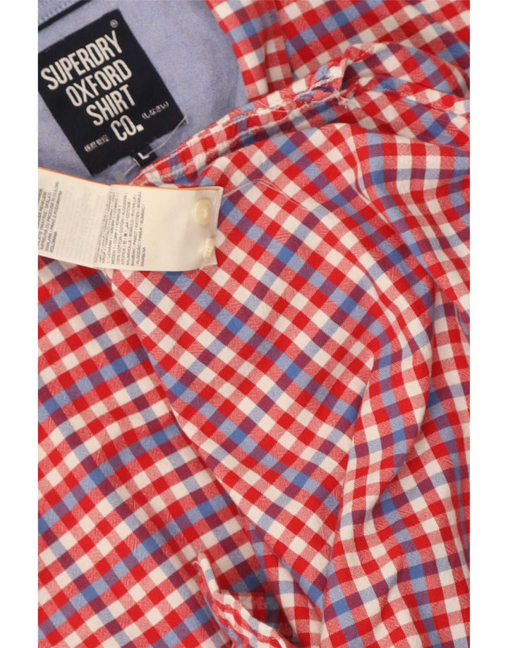 Superdry Camisa De Manga Corta De Algodón A Cuadros Rojo Grande Para Hombre